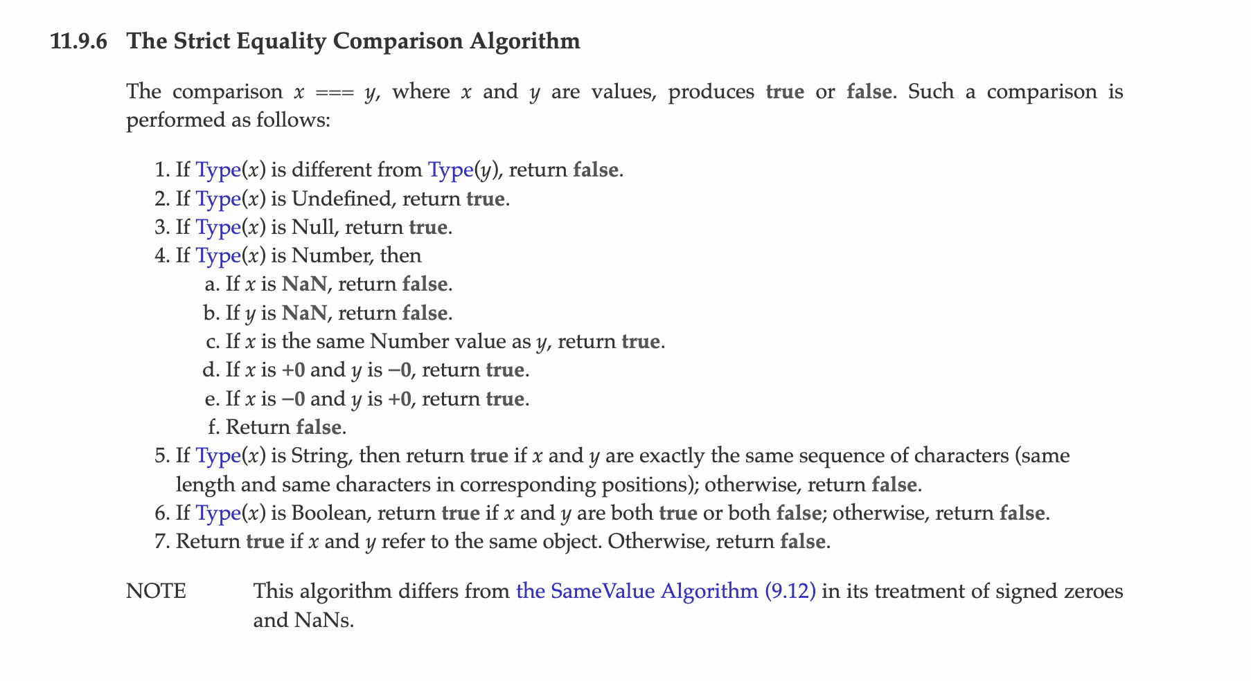 strict equality algorithm
